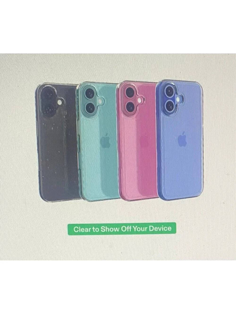 Onn Protective Gel Case for iPhone 16 Clear